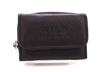 Mały portfel męski ze skóry czarny Wild 5510