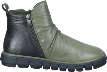 Botki damskie skórzane zielone na suwak Manitu 990680-07 r37