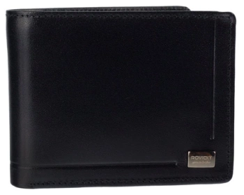 Skórzany czarny portfel męski z ochroną RFID Rovicky CPR-023-BAR/0339