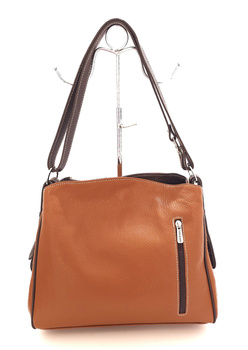 Brązowa skórzana torebka damska Toscanio TOS F22