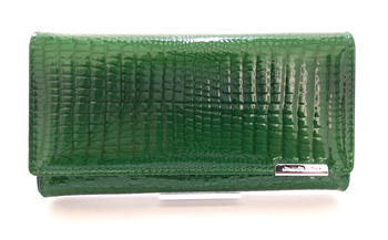 Zielony portfel damski ze skóry lakierowanej Jennifer Jones 5289-2 RFID