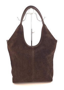 Pojemna torba damska na ramię z brązowej skóry Vera Pelle