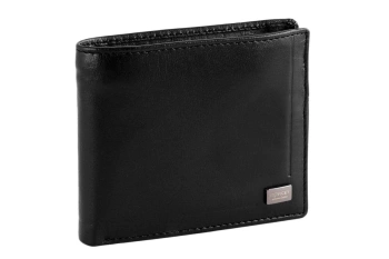 Czarny portfel męski skórzany Rovicky CPR-022-BAR/0322