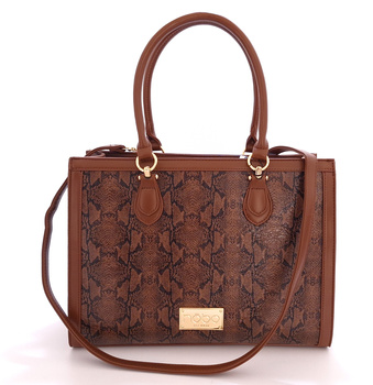 Elegancka brązowa torebka damska zwierzęcy wzór Nobo BAG6150-M17