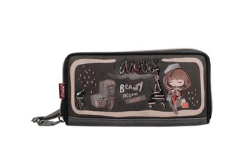 Duży portfel na suwak z ochroną RFID Anekke Mademoiselle 41809-908