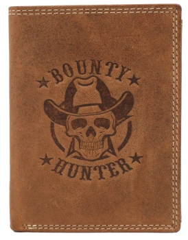 Pionowy portfel męski z czaszką nubuk Always Wild N4L-CHM-BOU/1737 brąz