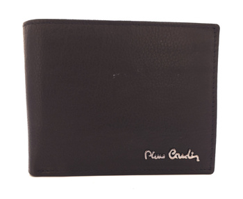 Klasyczny skórzany portfel męski bez zapięcia czarny Pierre Cardin 8806