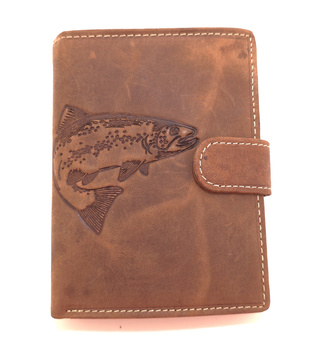 Skórzany portfel męski pionowy Always Wild N4L-CHM-FISH/2413 Cognac