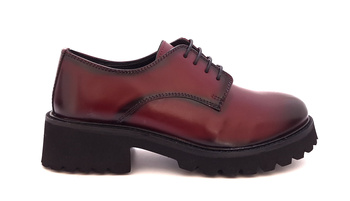 Sznurowane skórzane półbuty damskie bordo Jorge Oliveira 842 r39