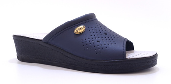 Profilaktyczne klapki damskie skórzane Sanital Flex 698/I granatowe r39
