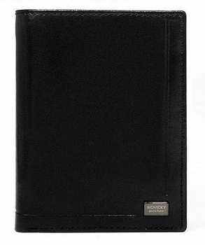 Czarny portfel męski ze skóry z ochroną RFID Rovicky PC-104-BAR/0261