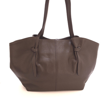 Torba shopper damska skórzana brązowa Vera Pelle