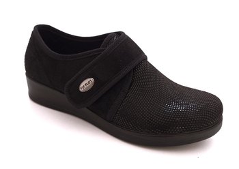 Czarne elastyczne półbuty damskie na rzep Fly Flot N3 886 5D r41