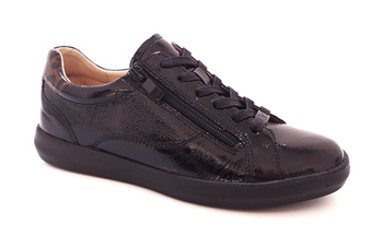 Skórzane lakierowane sneakersy damskie Caprice 9-23762 czarne r36