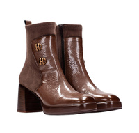 Skórzane botki damskie na słupku w brązowe Hispanitas HI254228 r40