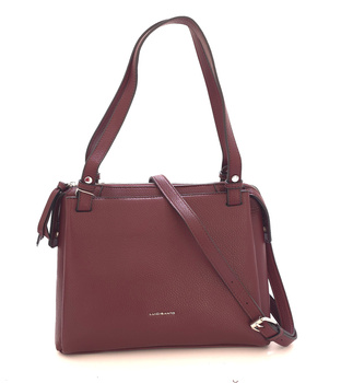Torebka damska 3 komory ekoskóra Luigisanto KX8761 bordowa
