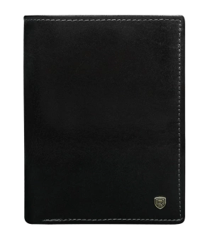 Czarny portfel męski ze skóry z ochroną RFID Rovicky N4-RVT/0476