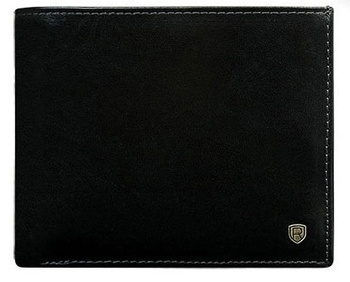 Czarny skórzany portfel męski bez zapięcia Rovicky N01-RVT