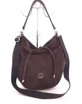 Brązowa damska torebka worek Laura Biaggi A529