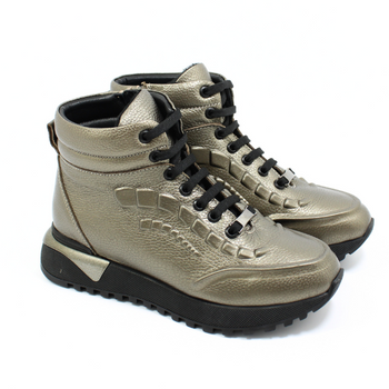 Złote sznurowane botki damskie Boccato 097.111 r42