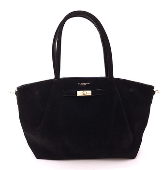 Czarna torebka damska z odpinanym paskiem Flora&Co F7525