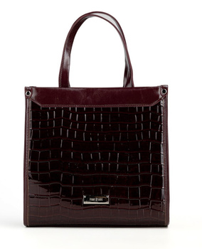 Bordowy damski kuferek lakierowany FemeStage 4560-M05