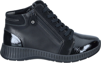 Czarne botki damskie na szersze stopy tęgość K Suave 990708-01 r41