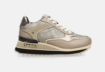 Brązowe sneakersy damskie skórzane na platofrmie Anekke 41380-447 r37