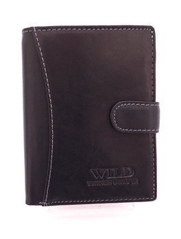 Skórzany portfel męski w kolorze ciemno brązowym z RFID Wild Things 5502 D.Brown