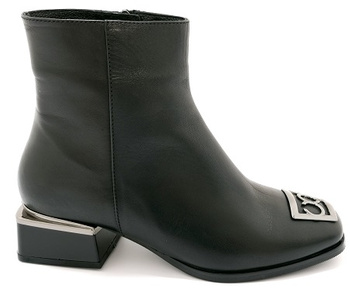 Skórzane Botki Boccato 692.4517 Czarny r38
