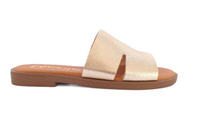 Wsuwane złote klapki damskie skórzane Marila Angela r40