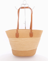 Pleciony koszyk damski beżowo-brązowy Firlow B02#