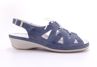 Niebieskie skórzane sandały regulowana tęgość Suave 711040 r.40