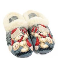 Kapcie damskie miś 3D Sanital Flex szare Z26606X r.36