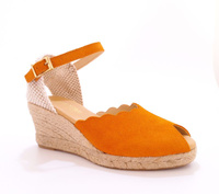 Sandały damskie na koturnie pomarańczowe Loretta Vitale 385 r.38