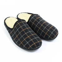 Kapcie męskie szare w kratkę z wełną owczą LC11664X Sanital Flex r.40