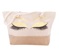 Torba shopper plażowa na zamek z dekoracyjnym nadrukiem Bagia 11979-3