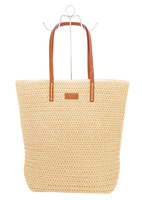 Duża pleciona torebka shopper Firlow FC04# beżowa