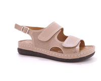 Sandały damskie na rzepy beżowe skórzane Loretta Vitale W4709 r.39