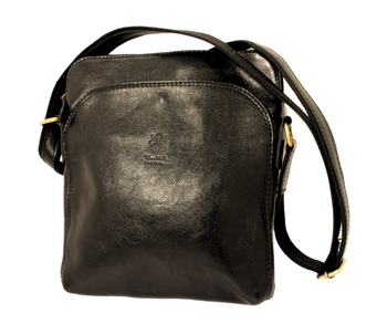 Skórzana raportówka listonoszka czarna