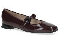 Bordowe skórzane baleriny z paskiem Mary Jane Caprice 9-22100 r38