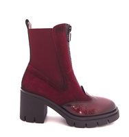 Bordowe botki damskie sztyblety na obcasie Hispanitas HI254280 r39