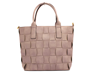 Torebka Damska Vivian Eko Skóra Klasyczna Shopper Plecionka Fiolet