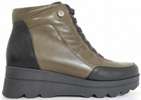 Skórzane Botki Na Koturnie PITILLOS  5356 Khaki r40