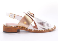 Białe sandały na płaskiej podeszwie z ozdobą Boccato 122.1314 r.40