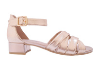 Eleganckie złote sandały damskie z pełną piętą Caprice 28201 r.37,5