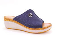 Skórzane klapki damskie na koturnie  niebieski Fly Flot 36 H68 5G r36