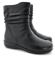 Skórzane botki na grubej podeszwie tęgość H Caprice r39 26406