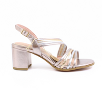 Metaliczne sandały damskie na obcasie Marco Tozzi 28351 r36