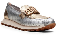 Srebrne Mokasyny Damskie z Ozdobnym Łańcuchem Hispanitas HV243432 r38